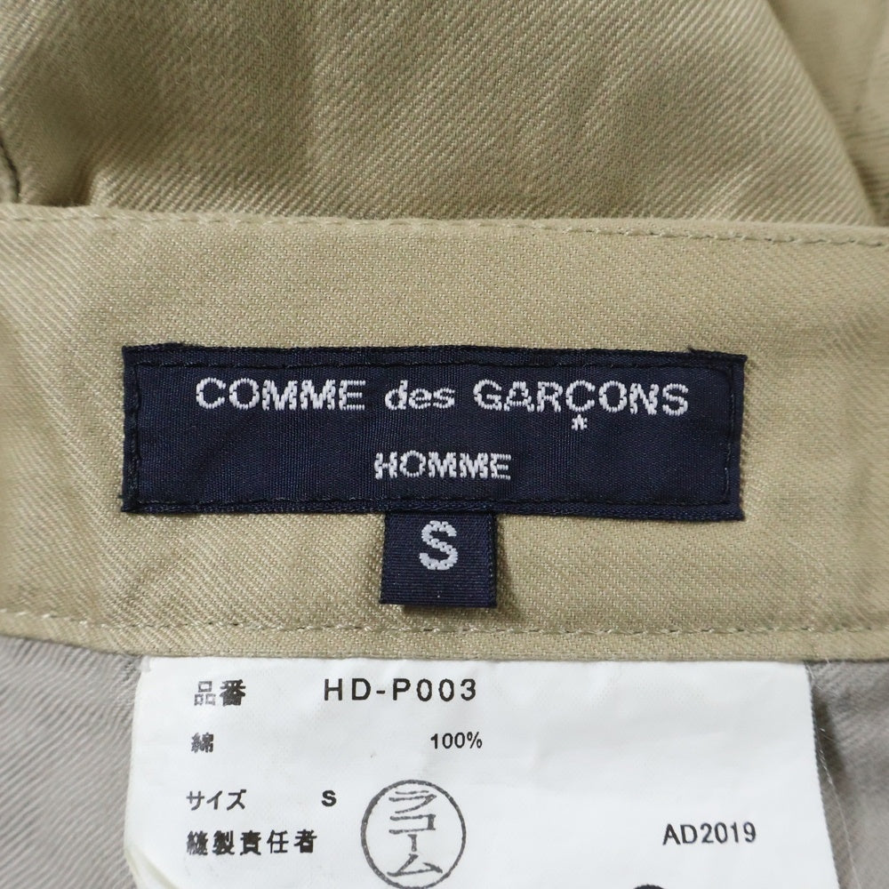 COMME des GARCONS HOMME(コムデギャルソンオム) 19AW ジップフライ コットンテーパードパンツ ベージュ HD-P003
