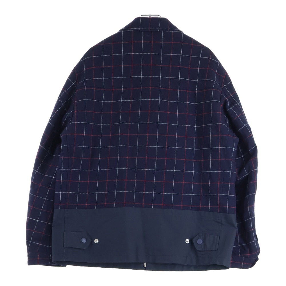 COMME des GARCONS HOMME(コムデギャルソンオム) 20AW ウール ジップアップ チェックジャケット ネイビー HF-J015