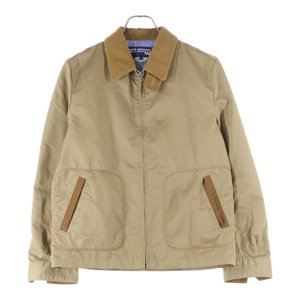 JUNYA WATANABE COMME des GARCONS(ジュンヤワタナベ コムデギャルソン) 21SS×ジャスパーモリソン 襟ヘリンボーン エルボーパッチ ジップアップジャケット ブラウン WG-J009