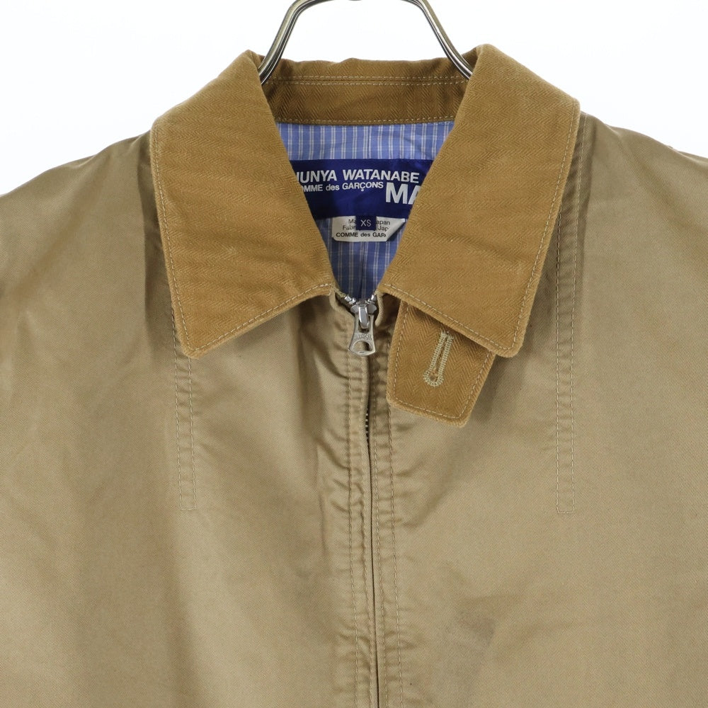 JUNYA WATANABE COMME des GARCONS(ジュンヤワタナベ コムデギャルソン) 21SS×ジャスパーモリソン 襟ヘリンボーン エルボーパッチ ジップアップジャケット ブラウン WG-J009