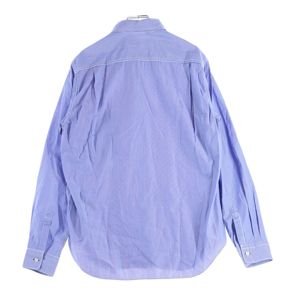 COMME des GARCONS HOMME(コムデギャルソンオム) 11SS ドット キュプラキュプラ ストライプ 長袖シャツ ライトブルー/ボルドー HH-B001