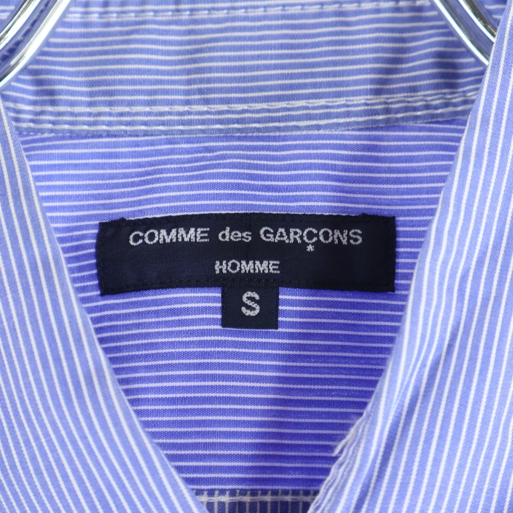 COMME des GARCONS HOMME(コムデギャルソンオム) 11SS ドット キュプラキュプラ ストライプ 長袖シャツ ライトブルー/ボルドー HH-B001