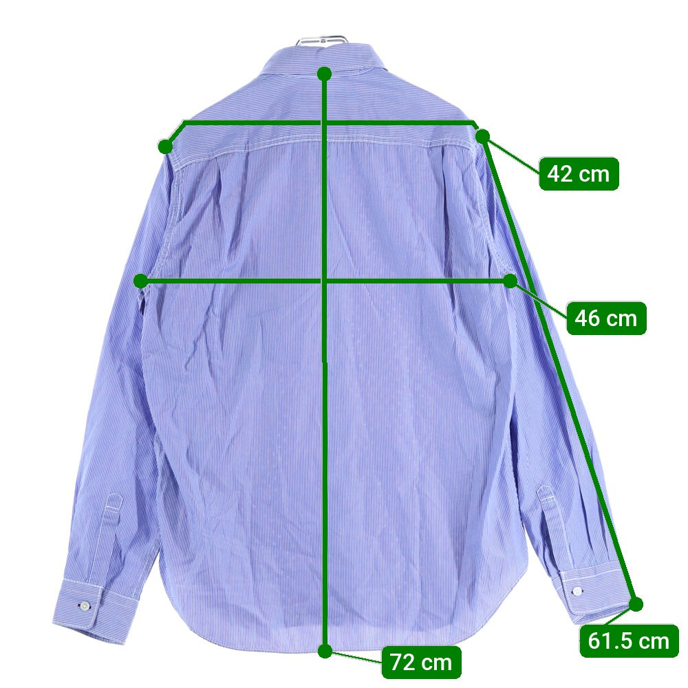 COMME des GARCONS HOMME(コムデギャルソンオム) 11SS ドット キュプラキュプラ ストライプ 長袖シャツ ライトブルー/ボルドー HH-B001