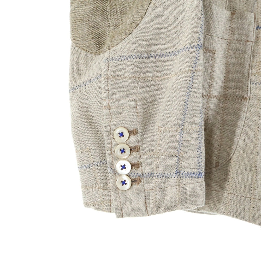 JUNYA WATANABE COMME des GARCONS(ジュンヤワタナベ コムデギャルソン) 16SS パッチワーク リネン テーラードジャケット ベージュ WQ-J004
