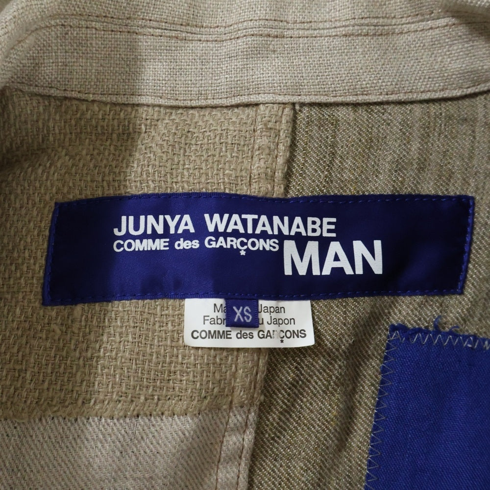 JUNYA WATANABE COMME des GARCONS(ジュンヤワタナベ コムデギャルソン) 16SS パッチワーク リネン テーラードジャケット ベージュ WQ-J004
