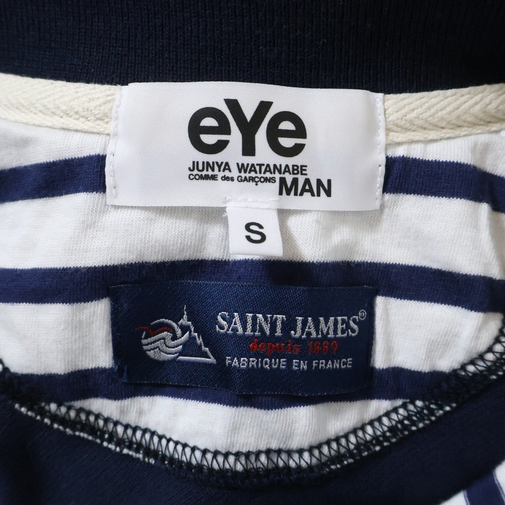 eYe COMME des GARCONS JUNYA WATANABE MAN(アイ コム デ ギャルソン ジュンヤ ワタナベ マン) 15SS×SAINT JAMES ボーダー半袖ポロシャツ ブルー/ホワイト WQ-T916