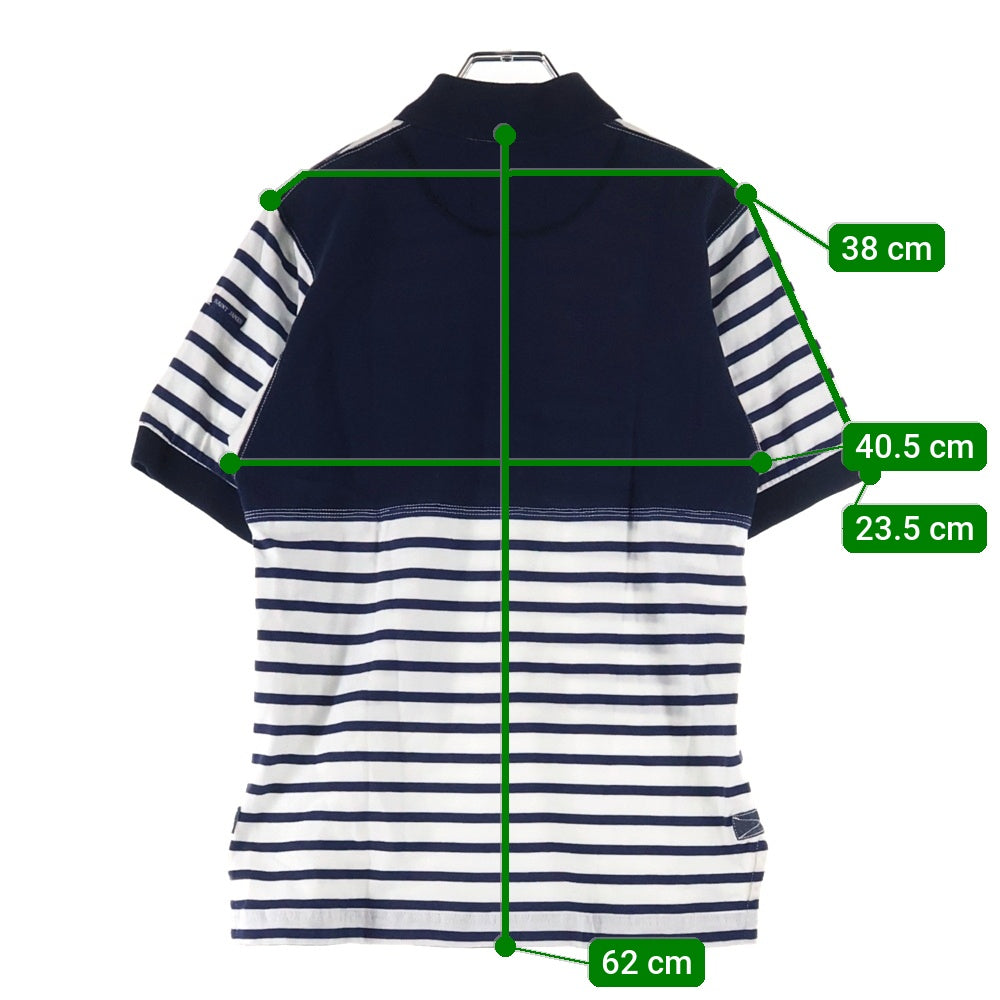eYe COMME des GARCONS JUNYA WATANABE MAN(アイ コム デ ギャルソン ジュンヤ ワタナベ マン) 15SS×SAINT JAMES ボーダー半袖ポロシャツ ブルー/ホワイト WQ-T916