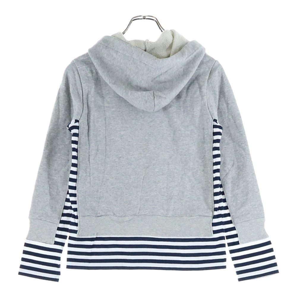GOOD DESIGN SHOP COMME des GARCONS(グッドデザインショップ コムデギャルソン) ストライプ ドッキング プルオーバーパーカー グレー II-T009
