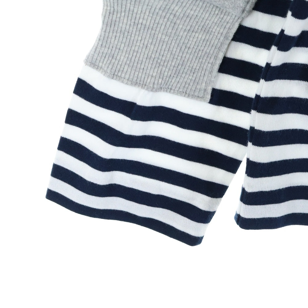 GOOD DESIGN SHOP COMME des GARCONS(グッドデザインショップ コムデギャルソン) ストライプ ドッキング プルオーバーパーカー グレー II-T009