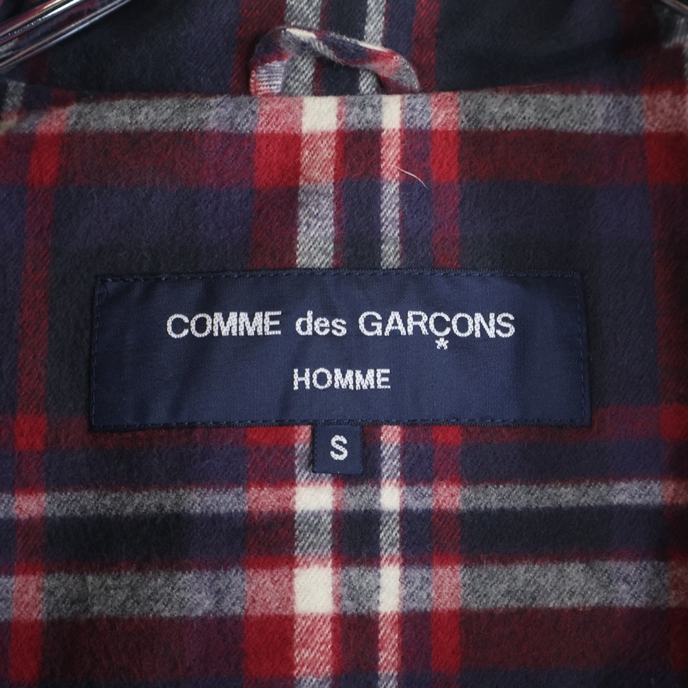 COMME des GARCONS HOMME(コムデギャルソンオム) 11AW 裏地チェック ダウンベスト ブルー HH-V009