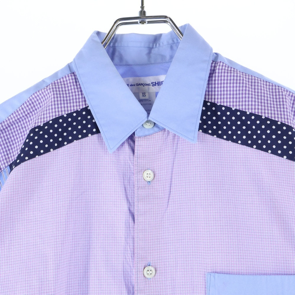 COMME des GARCONS SHIRT(コムデギャルソンシャツ) 18SS パッチワークデザイン 半袖シャツ マルチ S26004