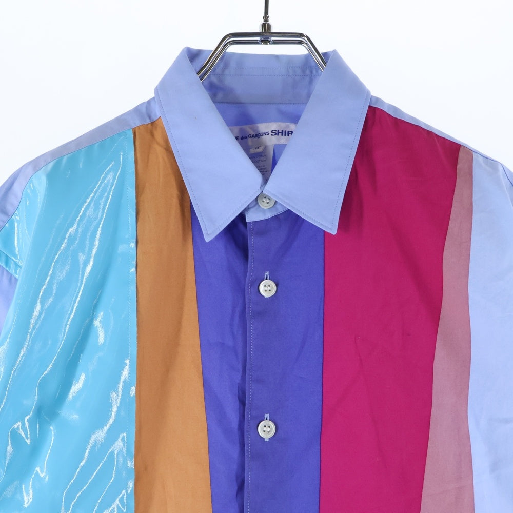 COMME des GARCONS SHIRT(コムデギャルソンシャツ) 20SS 素材切り替え ストライプ 長袖シャツ マルチ S28021