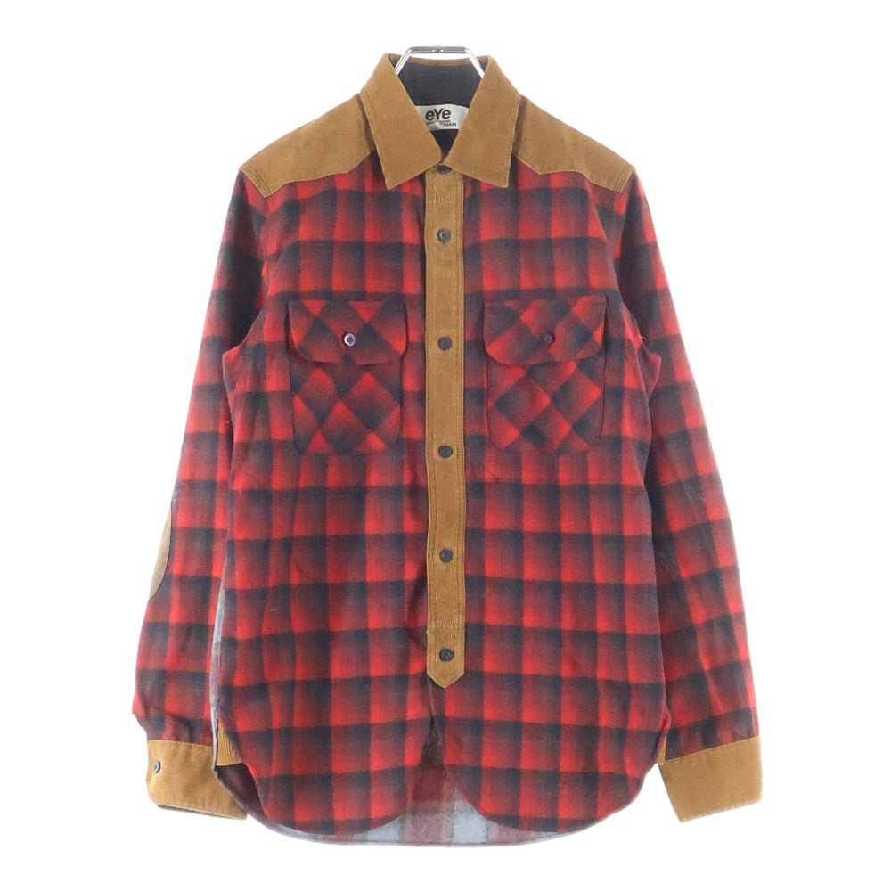 eYe COMME des GARCONS JUNYA WATANABE MAN(アイ コム デ ギャルソン ジュンヤ ワタナベ マン) 14AW×PENDLETON ペンドルトン ウール コーデュロイ チェック 長袖シャツ レッド WN-B906