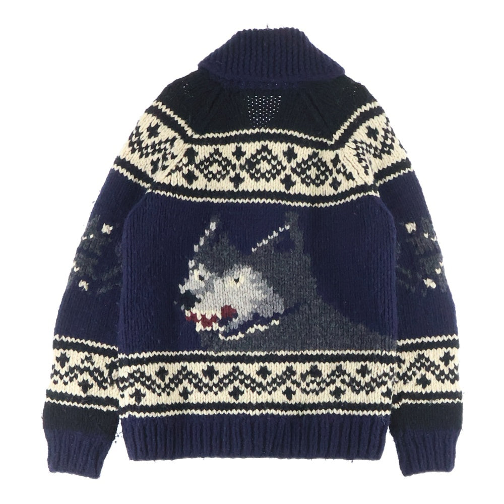 JUNYA WATANABE COMME des GARCONS(ジュンヤワタナベ コムデギャルソン) 17AW カウチンジップアップニットセーター オオカミ ネイビー WT-N001