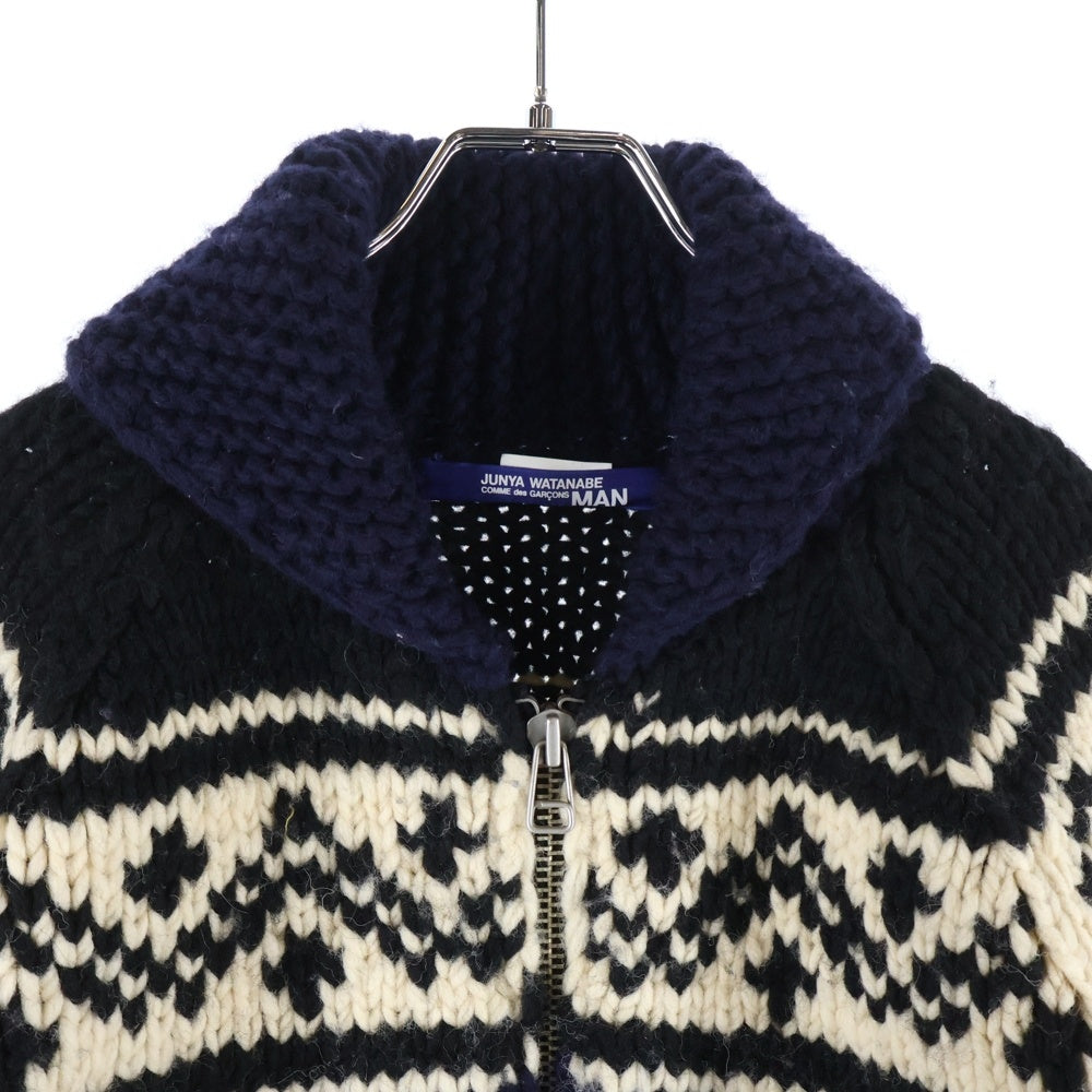 JUNYA WATANABE COMME des GARCONS(ジュンヤワタナベ コムデギャルソン) 17AW カウチンジップアップニットセーター オオカミ ネイビー WT-N001