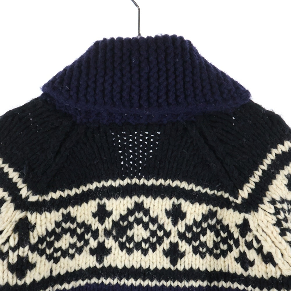 JUNYA WATANABE COMME des GARCONS(ジュンヤワタナベ コムデギャルソン) 17AW カウチンジップアップニットセーター オオカミ ネイビー WT-N001