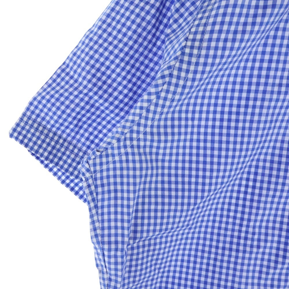 JUNYA WATANABE COMME des GARCONS(ジュンヤワタナベ コムデギャルソン) 14SS スナップボタンポケット チェック 半袖 シャツ ブルー WM-B024