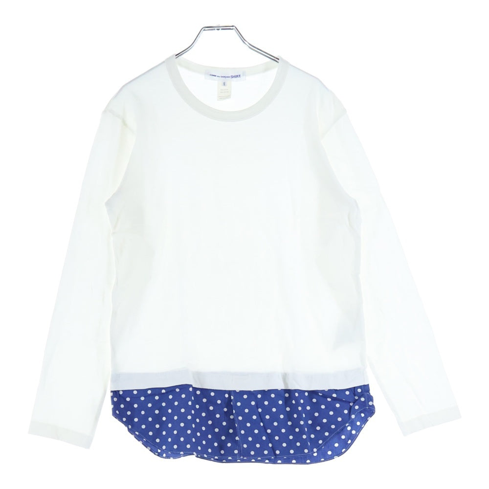 COMME des GARCONS SHIRT(コムデギャルソンシャツ) 13AW シャツドットシャツレイヤードカットソー 長袖Tシャツ ホワイト W21123