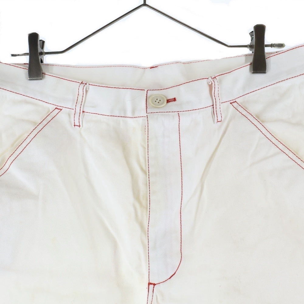 COMME des GARCONS SHIRT BOY(コムデギャルソンシャツボーイ) 19SS ジップフライ ステッチデザイン パンツ ホワイト S27939