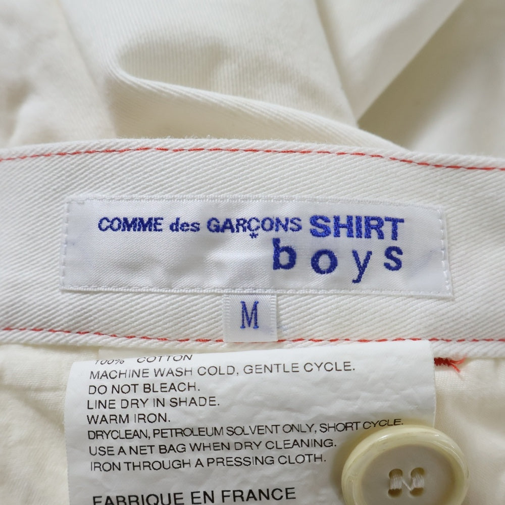 COMME des GARCONS SHIRT BOY(コムデギャルソンシャツボーイ) 19SS ジップフライ ステッチデザイン パンツ ホワイト S27939