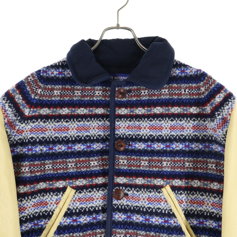JUNYA WATANABE COMME des GARCONS(ジュンヤワタナベ コムデギャルソン) 21AW 袖レザーフロントニット スタジャン マルチ WH-J014