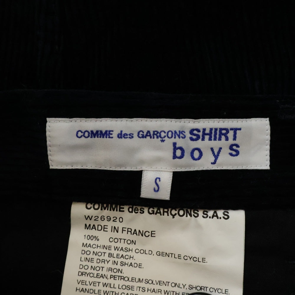 COMME des GARCONS SHIRT BOY(コムデギャルソンシャツボーイ) 18AW コーデュロイパンツ ネイビー W26920