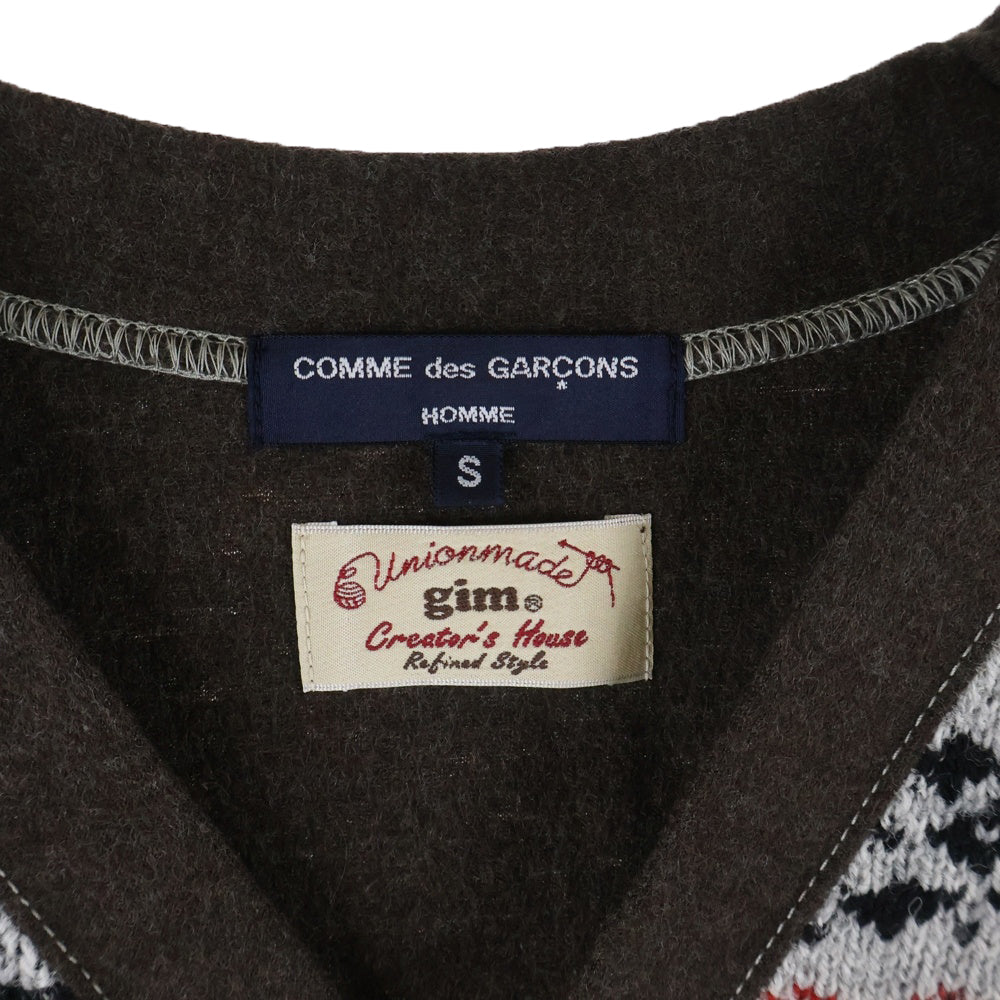 COMME des GARCONS HOMME(コムデギャルソンオム) 14AW×gim ジム ニットカーディガン グレー HN-T031