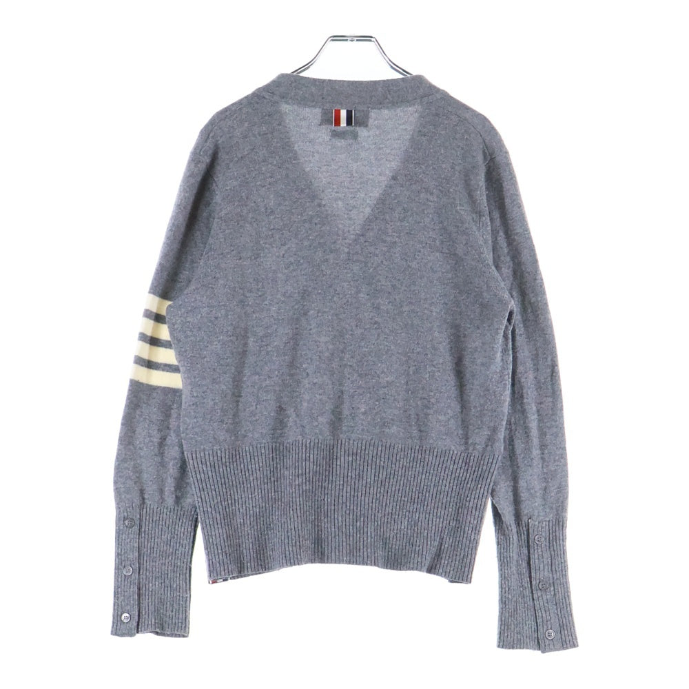 THOM BROWNE(トムブラウン) 4BAR CASHMERE CARDIGAN ライン カシミア カーディガン グレー MKCS01A00011