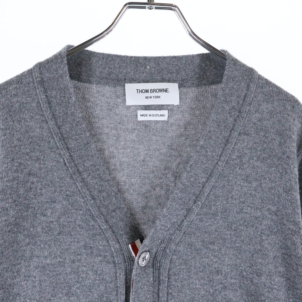 THOM BROWNE(トムブラウン) 4BAR CASHMERE CARDIGAN ライン カシミア カーディガン グレー MKCS01A00011