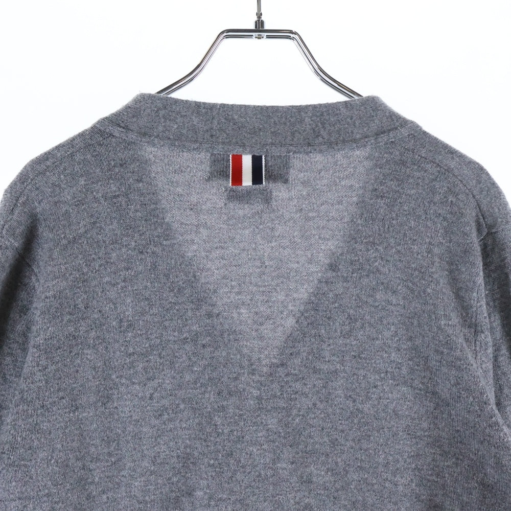 THOM BROWNE(トムブラウン) 4BAR CASHMERE CARDIGAN ライン カシミア カーディガン グレー MKCS01A00011