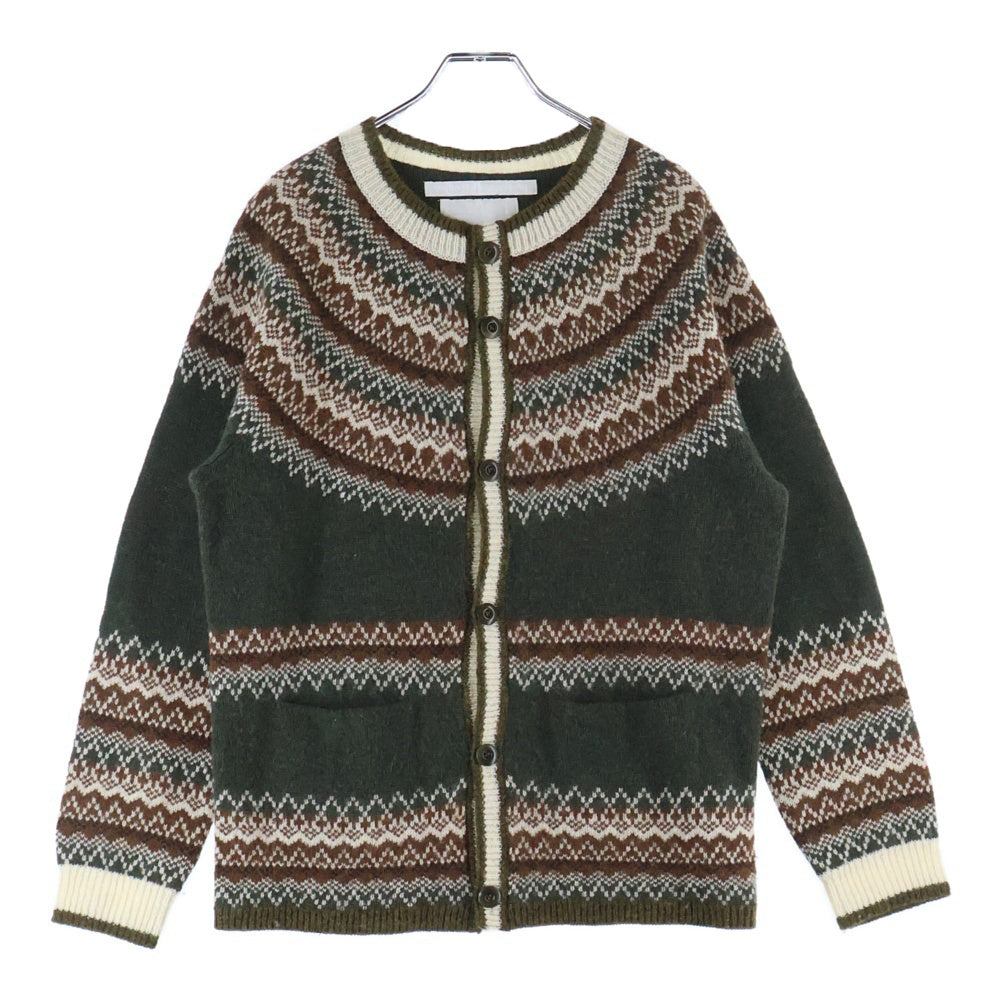 White Mountaineering(ホワイトマウンテニアリング) Nordic Pattern Round Yoke Jacqurd Knit Cardigan ノルディック ニット カーディガン マルチ WM1373617