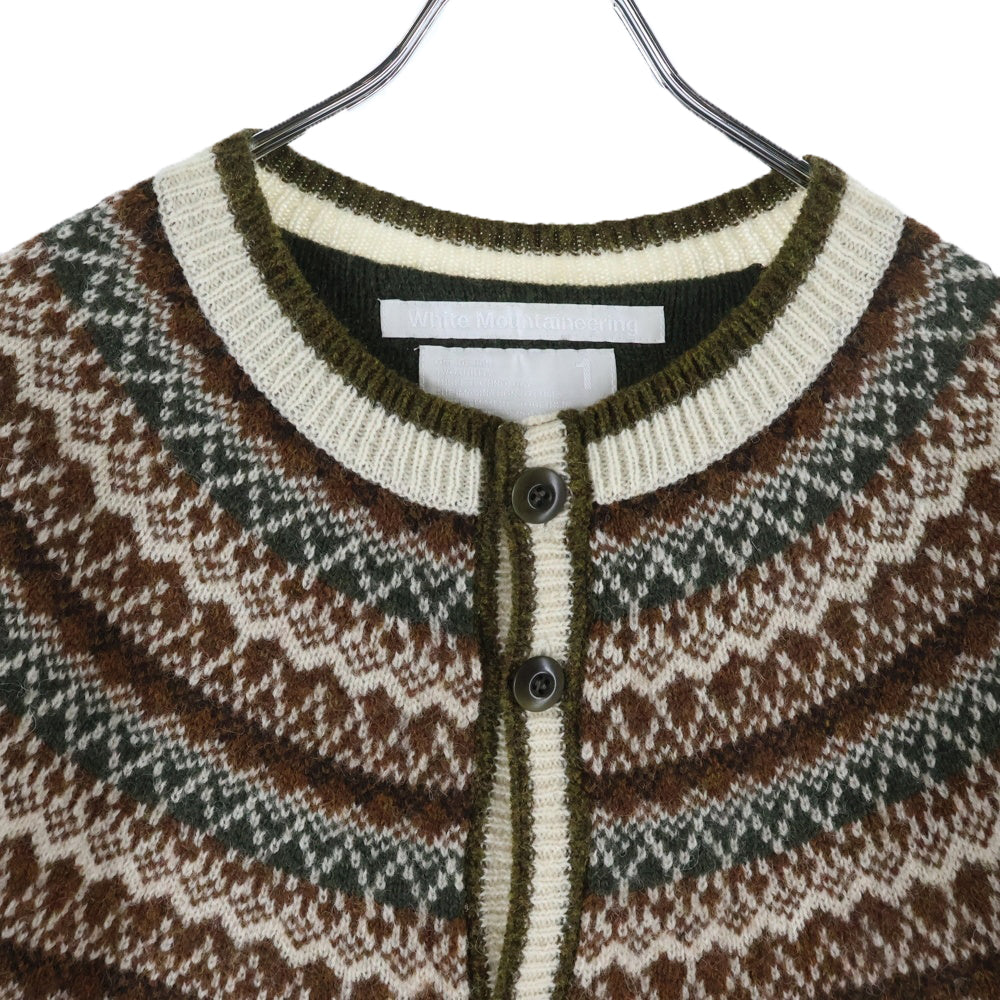 White Mountaineering(ホワイトマウンテニアリング) Nordic Pattern Round Yoke Jacqurd Knit Cardigan ノルディック ニット カーディガン マルチ WM1373617