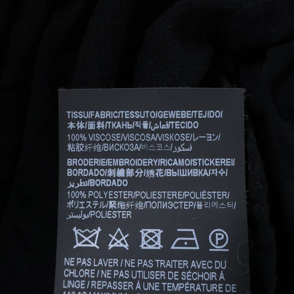 SAINT LAURENT PARIS(サンローランパリ) 23SS ロゴ刺繍 レーヨン 半袖Tシャツカットソー ブラック 749102 Y37IL