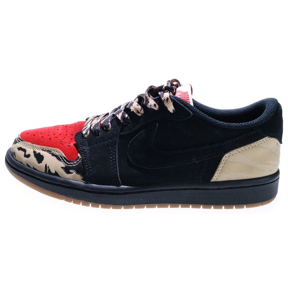 NIKE(ナイキ) ×Sole Fly Air Jordan 1 Low Black and Sport Red DN3400-001 ×ソールフライ エアジョーダン1 ロー ローカットスニーカー レディース