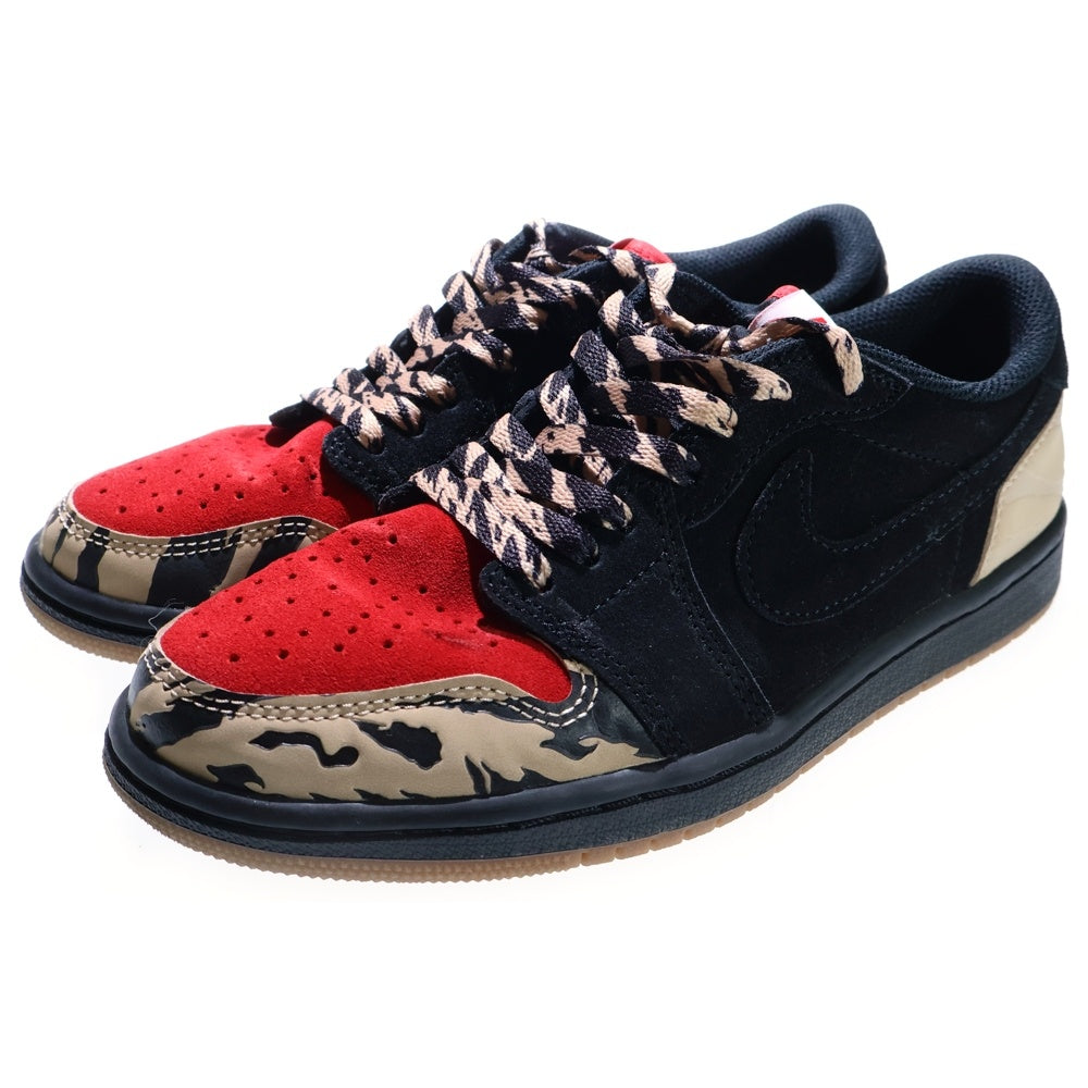 NIKE(ナイキ) ×Sole Fly Air Jordan 1 Low Black and Sport Red DN3400-001 ×ソールフライ エアジョーダン1 ロー ローカットスニーカー レディース