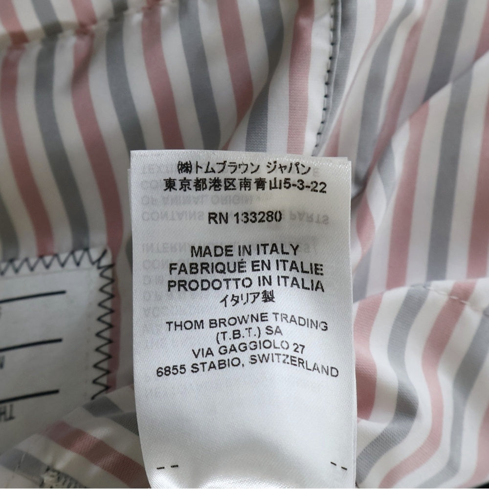 THOM BROWNE(トムブラウン) 4Bar Nylon Bomber Down Jacket 4バー ナイロン ボンバーダウンジャケット ネイビー MJD103X-07259