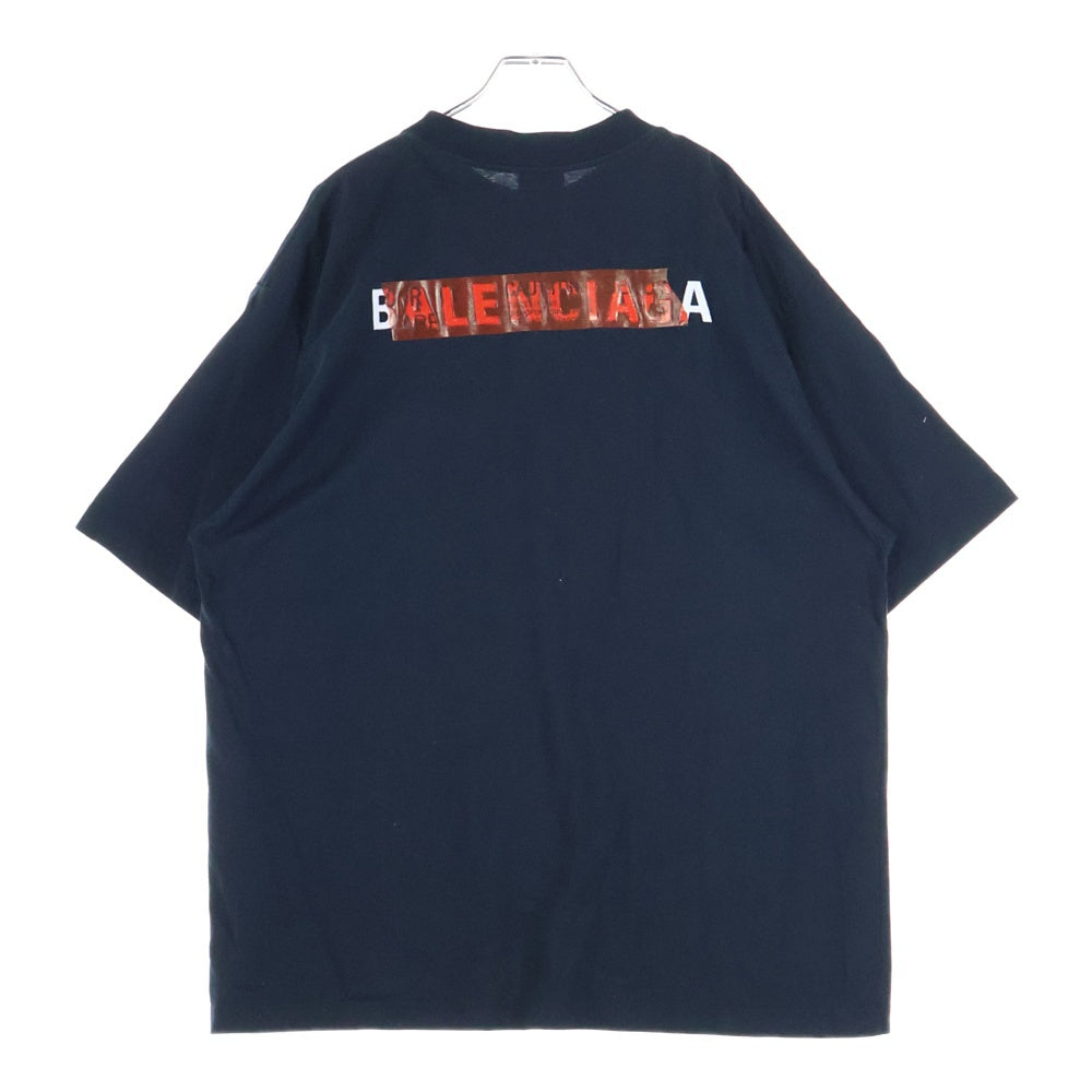 BALENCIAGA(バレンシアガ) 25SS Medium Fit T-Shirt テーピングロゴTシャツ ブラック 764235 TSVG2