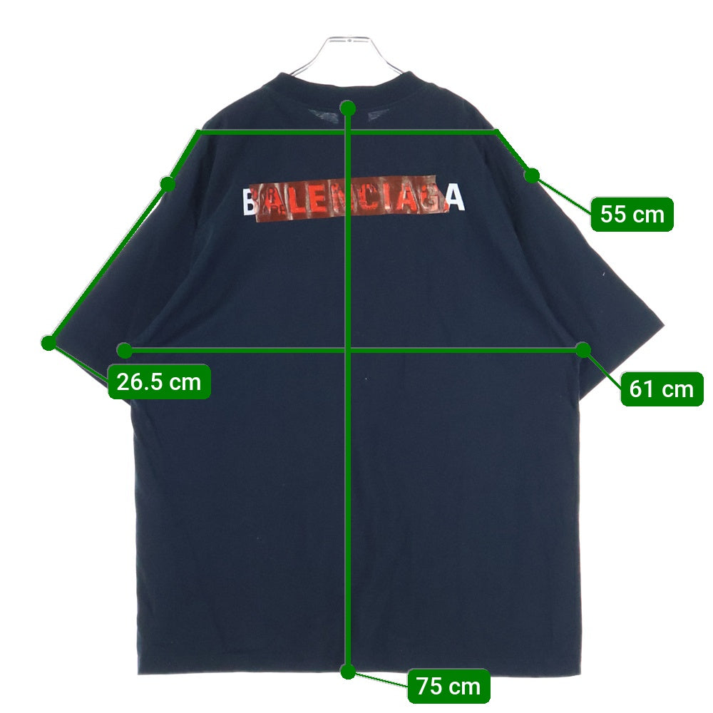 BALENCIAGA(バレンシアガ) 25SS Medium Fit T-Shirt テーピングロゴTシャツ ブラック 764235 TSVG2
