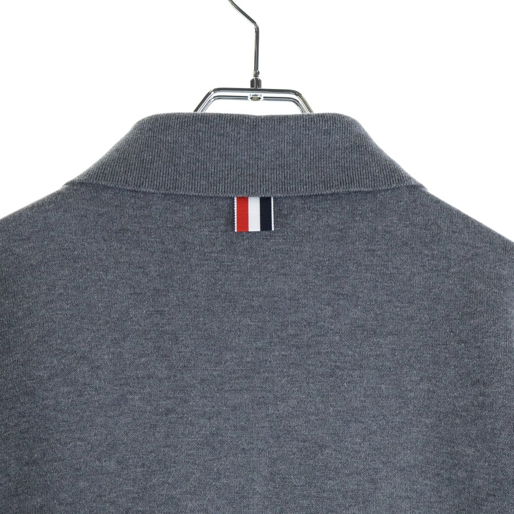 THOM BROWNE(トムブラウン) コットン ループバック RWBストライプジップアップジャケット グレー MKJ133A