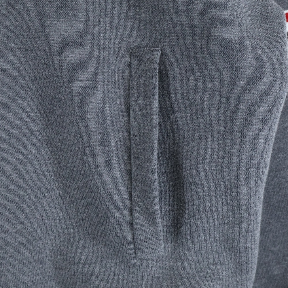 THOM BROWNE(トムブラウン) コットン ループバック RWBストライプジップアップジャケット グレー MKJ133A