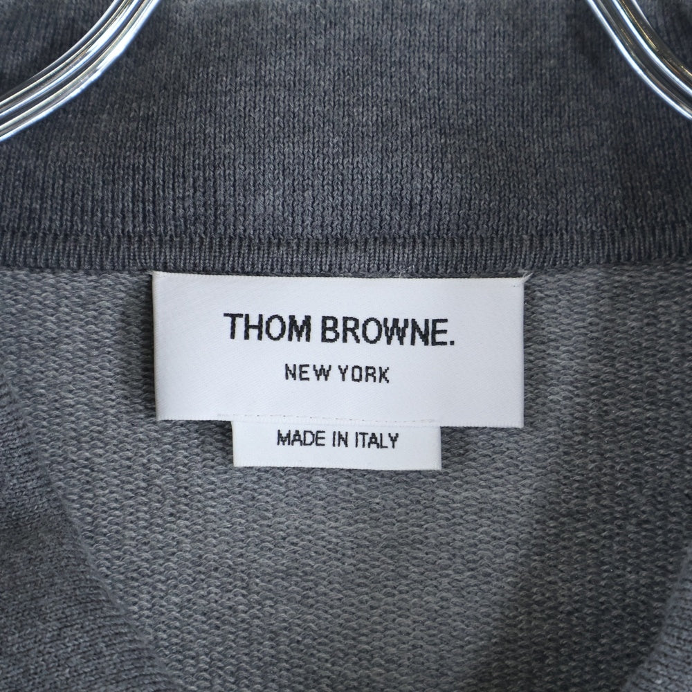 THOM BROWNE(トムブラウン) コットン ループバック RWBストライプジップアップジャケット グレー MKJ133A