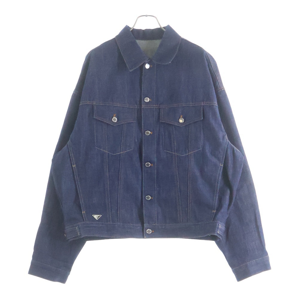 PRADA(プラダ) 25SS ロゴ パッチ デニムトラッカー ジャケット インディゴ GEB257