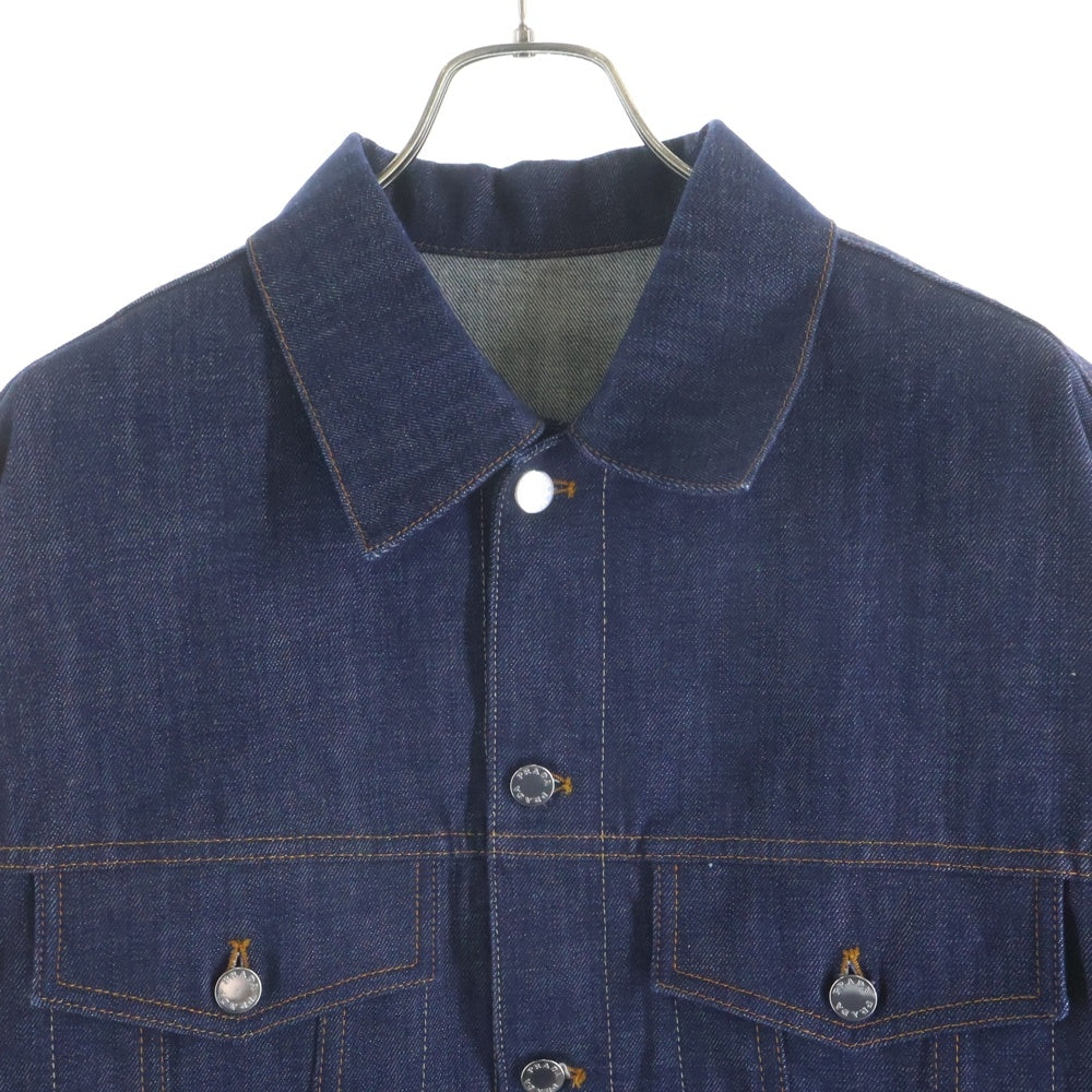 PRADA(プラダ) 25SS ロゴ パッチ デニムトラッカー ジャケット インディゴ GEB257