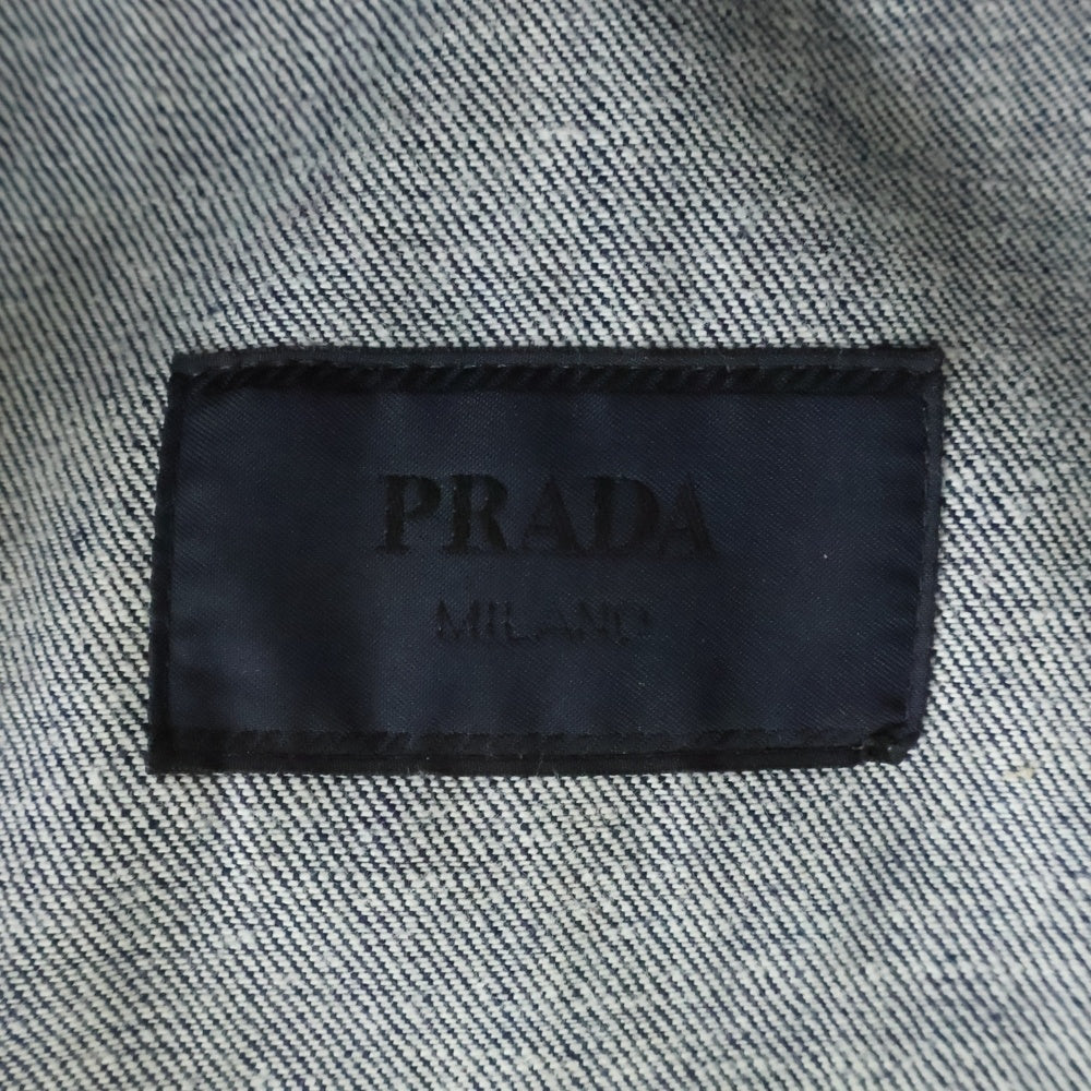 PRADA(プラダ) 25SS ロゴ パッチ デニムトラッカー ジャケット インディゴ GEB257