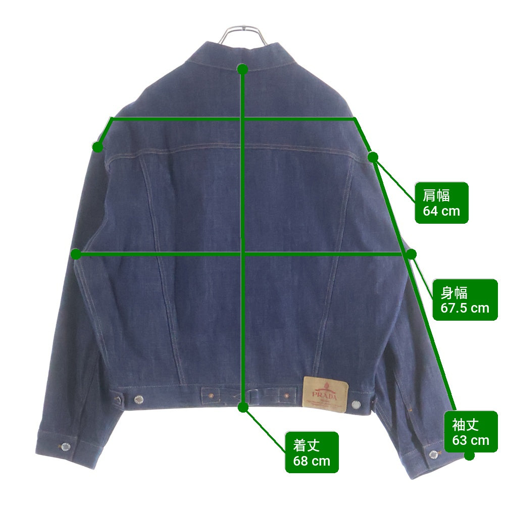PRADA(プラダ) 25SS ロゴ パッチ デニムトラッカー ジャケット インディゴ GEB257