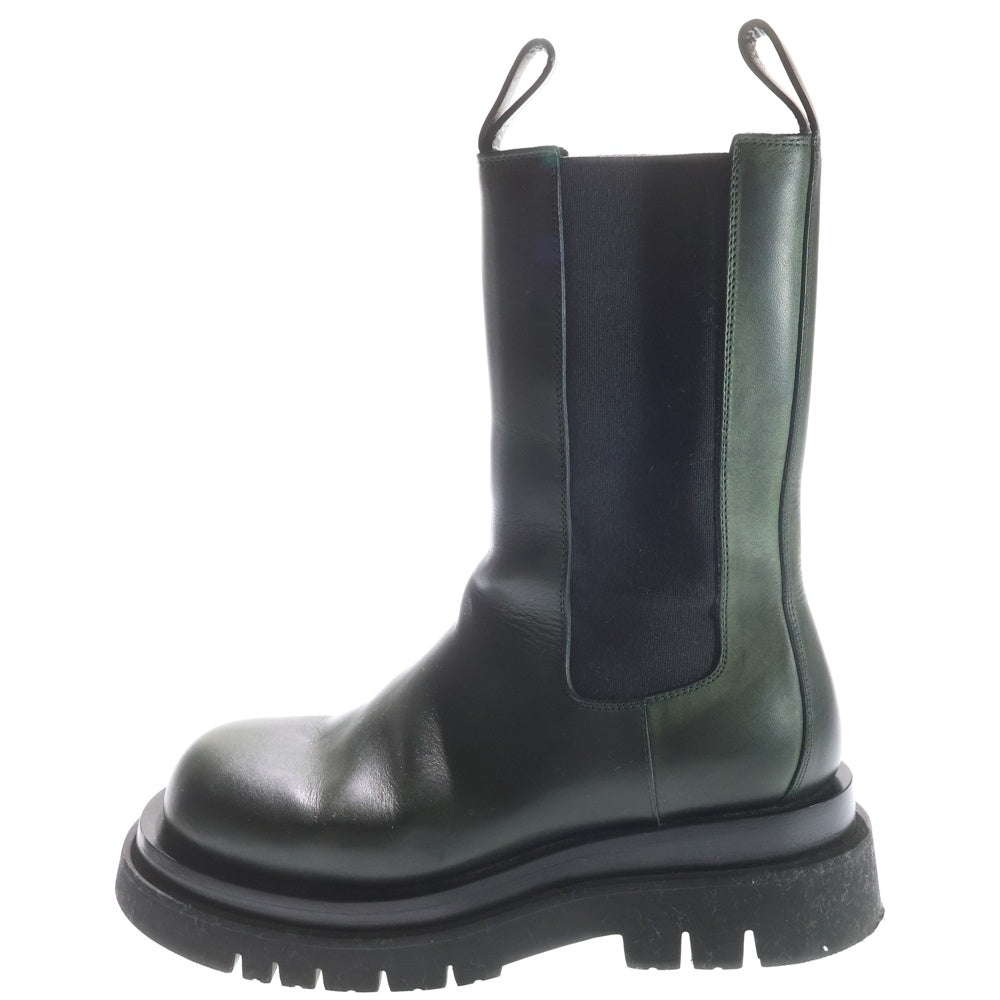 BOTTEGA VENETA(ボッテガヴェネタ) LUG BOOT ラグ レザー サイドゴア ロングブーツ シューズ ダークグリーン