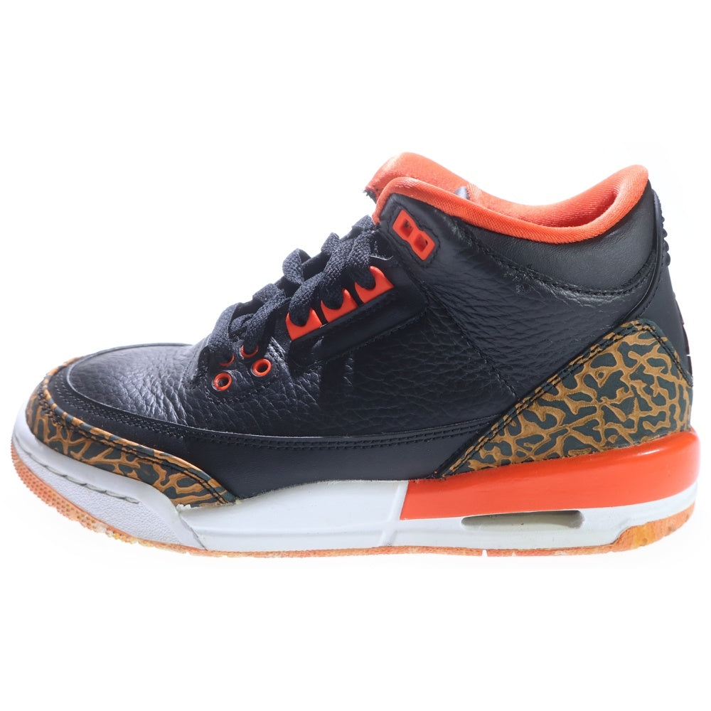 NIKE(ナイキ) GS Air Jordan 3 Retro Kumquat 441140-088 エアジョーダン 3 レトロ カムクワット ローカットスニーカー シューズ US5Y/23.5cn ブラック/オレンジ レディース