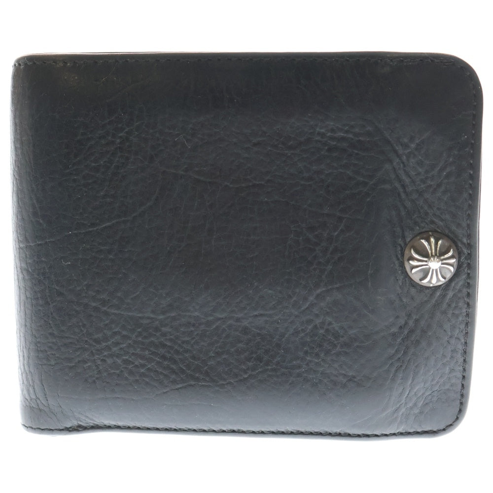 CHROME HEARTS(クロムハーツ) 1SNAP 1スナップ クロス ボールボタン レザーウォレット 財布 ブラック BCA361
