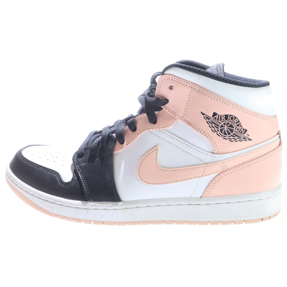 NIKE(ナイキ) AIR JORDAN 1 MID 554724-133 エアジョーダン1 ミッドカットスニーカー ホワイト/ピンク US10.5/28.5cm