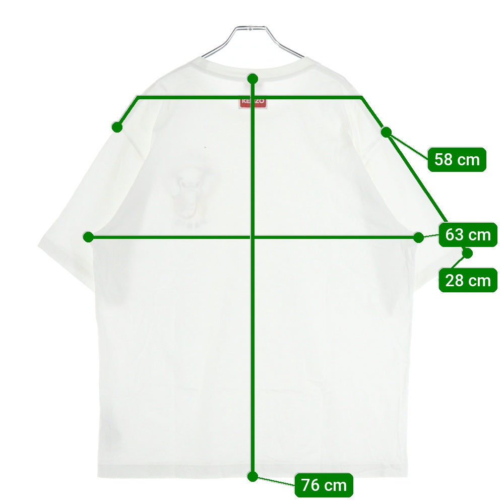 KENZO(ケンゾー) 24SS Varsity Jungle FD65TS0024SO バーシティージャングル デザイン 半袖Tシャツ カットソー ホワイト